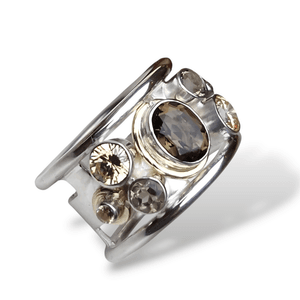 Hovedbilde Martens ring r&oslash;yk quartz med gull